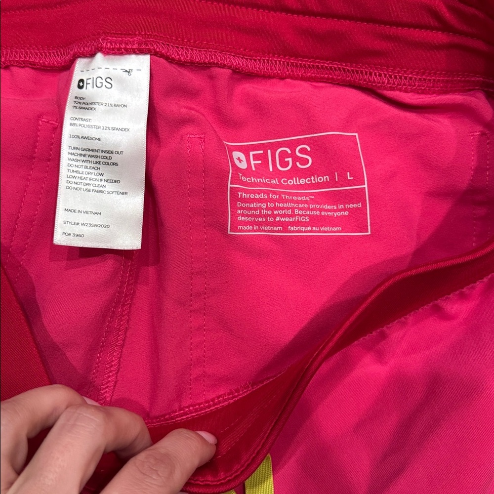 Figs Scrub Pants Shocking Pink size L - Picture 2 of 6